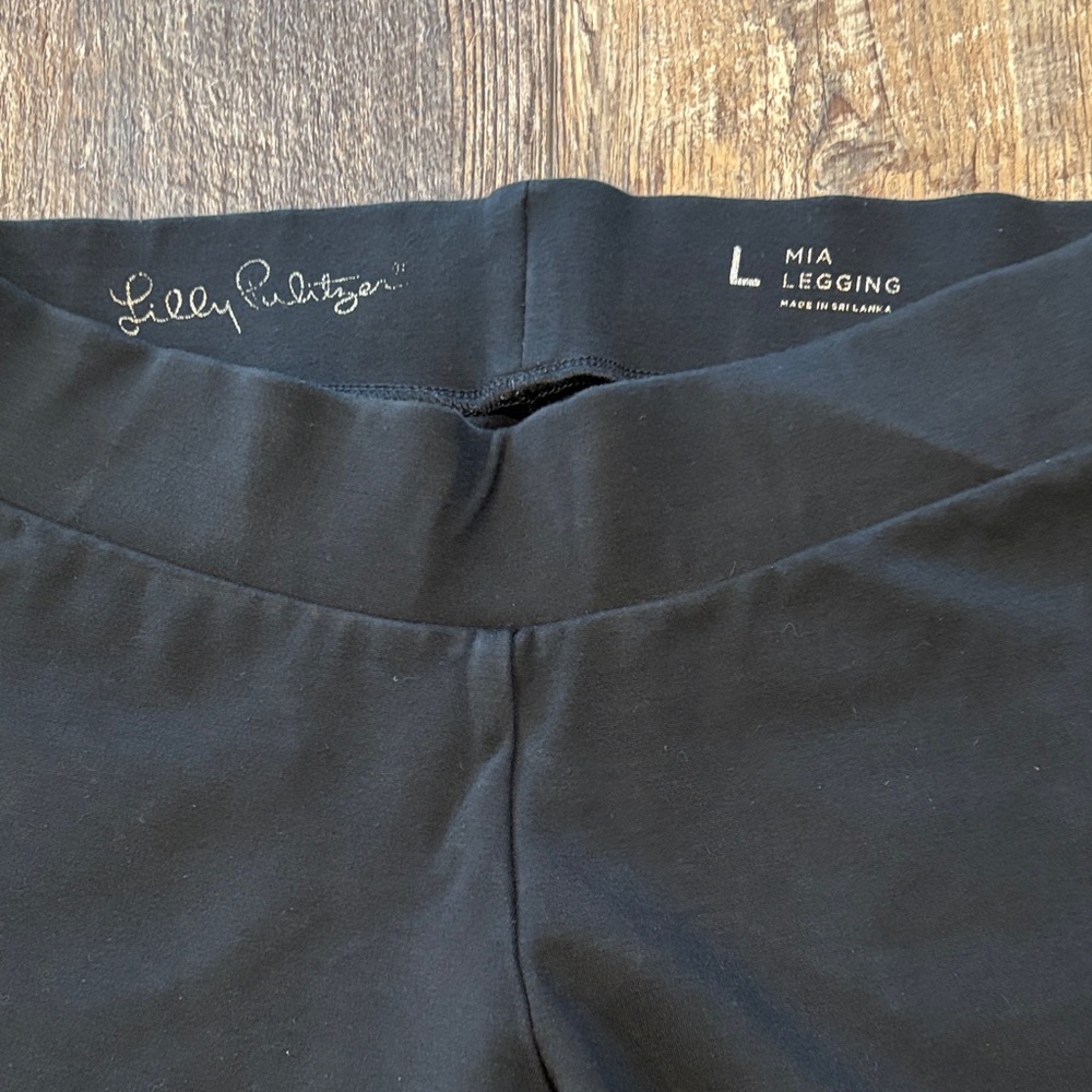 Lilly Pulitzer Mia Black Leggings sz L - Picture 2 of 7